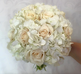 White Rose and Hydrangea Bouquet Davenport Florist - Same Day Flower Delivery - Flower Power 
